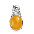 Yellow Jade Solitaire Pendant in Stainless Steel 6.20 ctw - Sticky add to cart bar