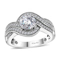Moissanite (Rnd 7mm) Ring in Platinum Over Sterling Silver (Size 10.0) 1.70 ctw - Sticky add to cart bar