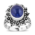 Bali Legacy Tanzanite Floral Ring in Sterling Silver (Size 10.0) 4.80 ctw - Sticky add to cart bar