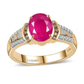 Epic Deal Luxoro 10K Yellow Gold Premium John Saul Ruby, Natural Champagne and White Diamond (0.25 cts) Ring (Size 7.0) 2.50 ctw - Sticky add to cart bar