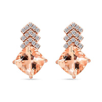 Luxoro AAA Marropino Morganite and G-H I2 Diamond 2.70 ctw Earrings in 10K Rose Gold