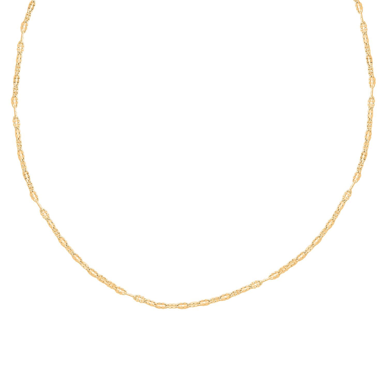 14K Yellow Gold Over Sterling Silver Oval Daisy Chain Necklace 24 Inches 3 Grams