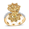 Sunfire Beryl, White Zircon Bypass Ring in Vermeil YG Over Sterling Silver (Size 10.0) 3.15 ctw - Sticky add to cart bar