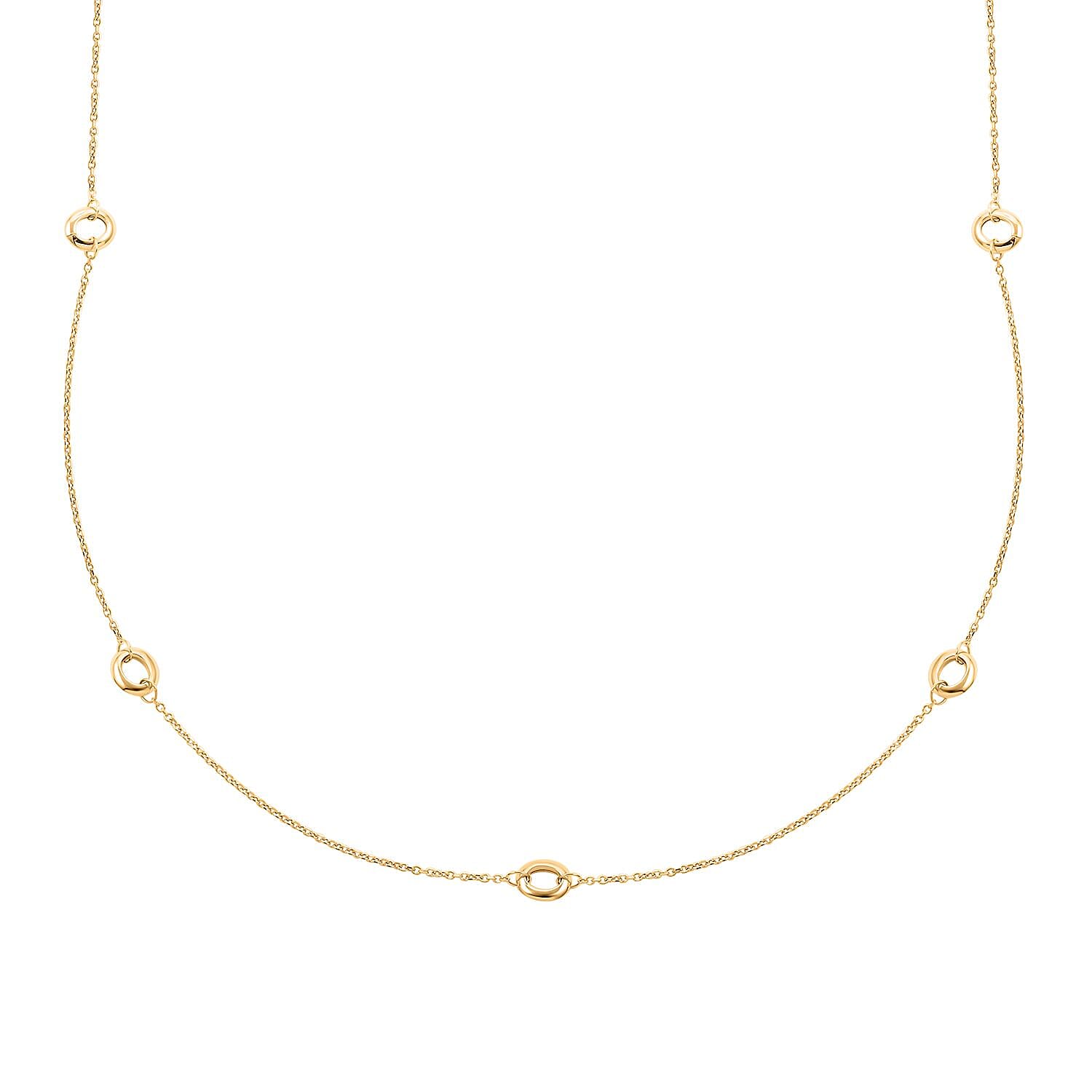 Italian Circle Stations Necklace in 10K Yellow Gold 1.95 Grams 20 Inches