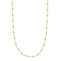 Collezione Sfere Italian 10K Yellow Gold T-Bar Beads Necklace 20 Inches 3.50 Grams