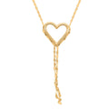 Cascata Di Luce Italian 10K Yellow Gold Heart Tassels Necklace 18-20 Inches 1.3 Grams - Sticky add to cart bar