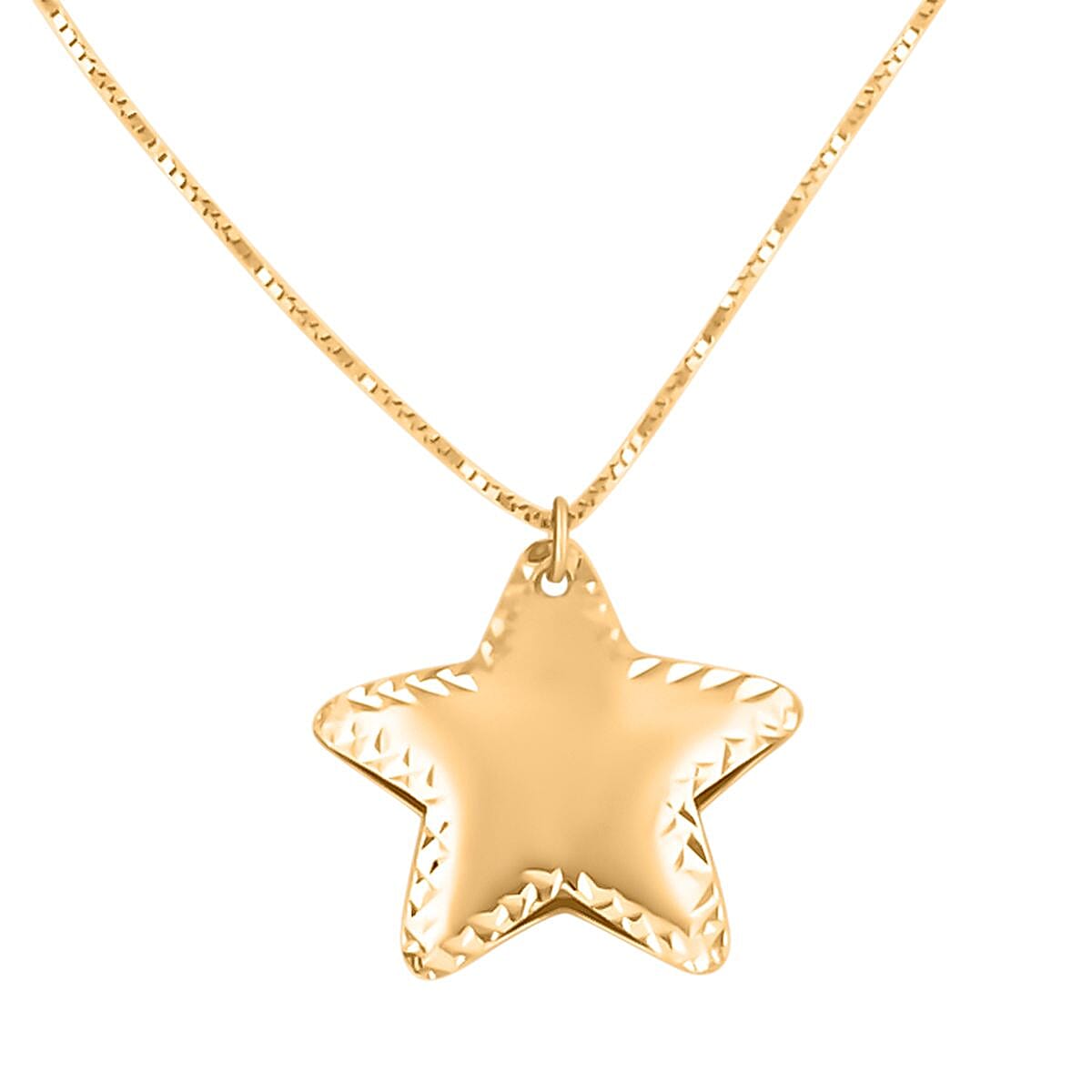 Italian 10K Yellow Gold Star Necklace 18-20 Inches 1.53 Grams