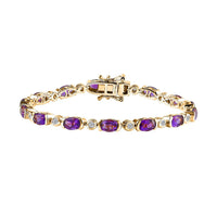 Premium Uruguayan Amethyst, Moissanite Bracelet in Vermeil YG Over Sterling Silver (6.50 In) 6.50 ctw