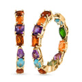 D'Joy Multi Gemstone 10.75 ctw Hoop Earrings in Vermeil Yellow Gold Over Sterling Silver - Sticky add to cart bar