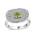 Premium Capelinha Sphene and Moissanite Ring in Rhodium Over Sterling Silver (Size 10.0) 1.25 ctw - Sticky add to cart bar