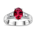 Luxoro 10K White Gold AAA Ofiki Rubellite, Diamond (G-H, I2) (0.15 cts) Ring (Size 10.0) (4.65 g) 1.60 ctw - Sticky add to cart bar