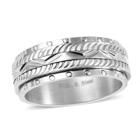 Textured Spinner Ring in Stainless Steel (Size 5.75)