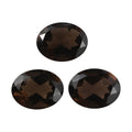 AA Brazilian Smoky Quartz Set of 3 (Oval 9x7 mm) 4.93 ctw Loose gemstone - Sticky add to cart bar