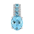 Certified & Appraised Luxoro 14K White Gold AAA Santa Maria Aquamarine and G-H I2 Diamond Pendant 2.60 ctw - Sticky add to cart bar