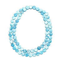 Blue Shell Pearl 14-16mm Beaded Endless Necklace 46 Inches