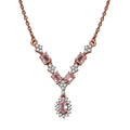Premium Narsipatnam Pink Spinel and White Zircon Necklace 18-20 Inches in 18K Vermeil Rose Gold Over Sterling Silver 1.40 ctw - Sticky add to cart bar