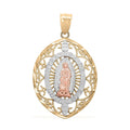 10K Yellow, Rose and White Gold Guadalupe Pendant 2.10 Grams - Sticky add to cart bar