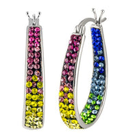 Multi Color Austrian Crystal Earrings in Platinum Bond