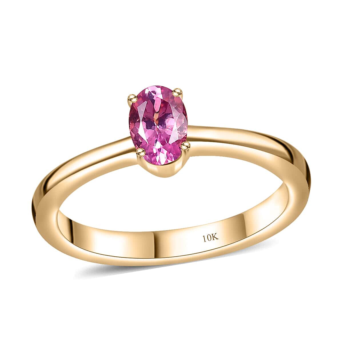 Epic Deal 10K Yellow Gold AAA Narsipatnam Pink Spinel Solitaire Ring (Size 6.0) 0.60 ctw