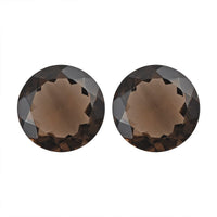 Set of 2 Brazilian Smoky Quartz (Rnd 14 mm) 14.82 ctw