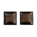 Set of 2 Brazilian Smoky Quartz (Sqr 12 mm) 12.90 ctw - Sticky add to cart bar