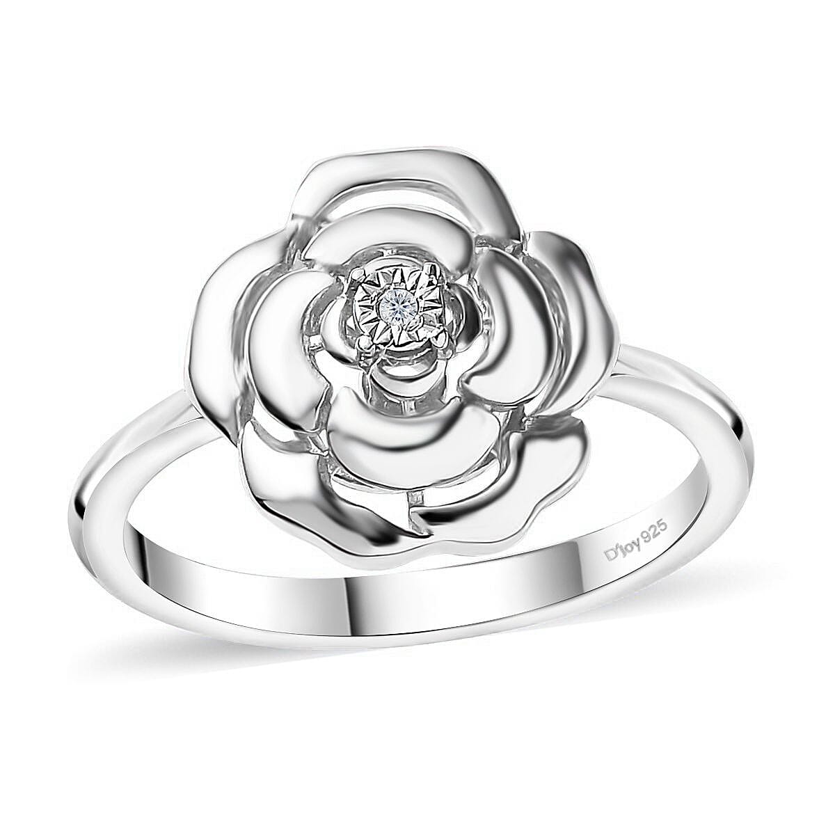 White Diamond Accent Ring in Sterling Silver (Size 10.0)