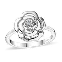 White Diamond Accent Ring in Sterling Silver (Size 10.0)