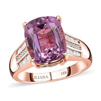 Iliana 18K Rose Gold AAA Patroke Kunzite and SI Natural Pink and White Diamond Ring (Size 5.0) 7.25 ctw