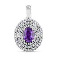 Certified & Appraised Rhapsody 950 Platinum AAAA Madagascar Purple Sapphire and E-F VS Diamond Pendant 1.30 ctw
