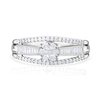 TLV Diamond Ring in Platinum Over Sterling Silver (Size 8.0) 0.50 ctw