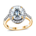 Luxoro 10K Yellow Gold Moissanite (Ovl 11x9 mm) Ring (Size 7.0) 4.55 ctw - Sticky add to cart bar