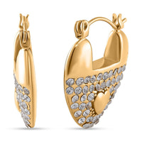 Austrian Crystal Earrings in in 14K YG Plated Stainless Steel