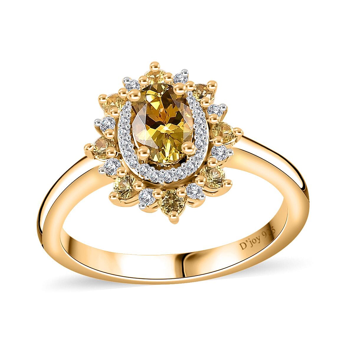 Golden Tanzanite, Multi Gemstone Ring in 18K Vermeil YG Over Sterling Silver (Size 7.0) 1.10 ctw