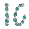 TLV Amazonite Half Hoop Earrings in Silvertone 75.00 ctw - Sticky add to cart bar