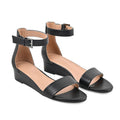 Aerosole Black Faux Leather Ankle Strap Sandal - 6 - Sticky add to cart bar