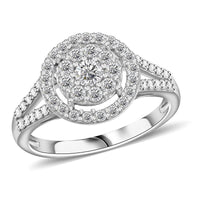 10K White Gold Diamond Ring (Size 10.0) 0.75 ctw