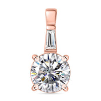 Moissanite 1.90 ctw Pendant without Chain in 18K Vermeil Rose Gold Over Sterling Silver