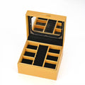 Yellow Lizard Embossed Pattern Leatherette Paper 2-Layer Jewellery Box (7"x6.3"x3.9") - Sticky add to cart bar