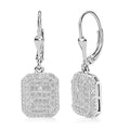 Diamond 1.00 ctw Lever Back Earrings in Rhodium Over Sterling Silver - Sticky add to cart bar