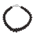 Elite Shungite Beaded Bracelet in Rhodium Over Sterling Silver (7.25 In) 65.00 ctw - Sticky add to cart bar