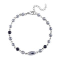 Terahertz, Shungite Beaded Anklet in Silvertone and Stainless Steel (9.50-11.50In) 27.00 ctw - Sticky add to cart bar