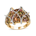 Multi-Tourmaline Cluster Ring in 18K Vermeil YG Over Sterling Silver (Size 5.0) 4.75 ctw - Sticky add to cart bar