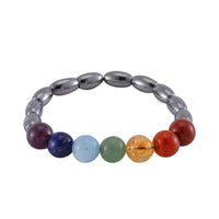 Seven Chakra Terahertz Beaded Beaded Stretch Bracelet 90.00 ctw