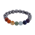 Seven Chakra Terahertz Beaded Stretch Bracelet 90.00 ctw - Sticky add to cart bar