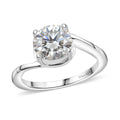 Simulated Diamond Bypass Ring in Sterling Silver (Size 5.0) 3.50 ctw - Sticky add to cart bar