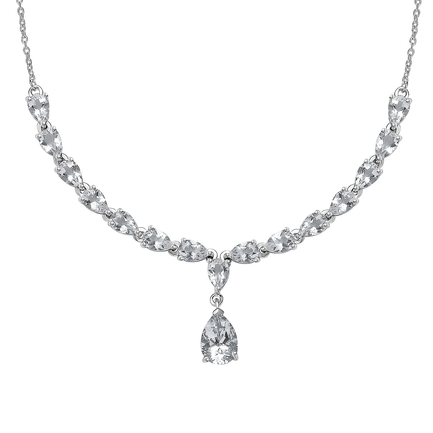 D'Joy Brazilian Petalite Y-Necklace 18-20 Inches in Rhodium Over Sterling Silver 6.25 ctw