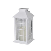 White Solar Rechargeable Hanging LED Lantern (5.5"x5.5"x13.2")