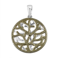 Karis Green Diamond (IR) Accent Pendant in Platinum Bond
