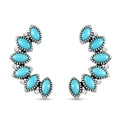 Artisan Crafted Sleeping Beauty Turquoise Earrings in Sterling Silver 2.00 ctw - Sticky add to cart bar
