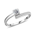 Moissanite 0.40 ctw Ring in Rhodium Over Sterling Silver (Size 11.5) - Sticky add to cart bar